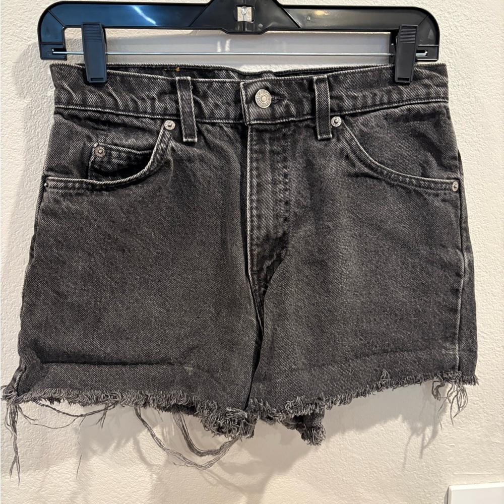 Vintage Orange Tab 1994 Levi’s 550 Faded Black Cutoff Shorts Size 29 28 Actual - Picture 3 of 16